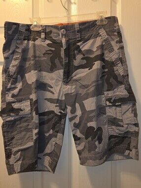 Wearfirst Grey Black Camo Cargo Shorts 36